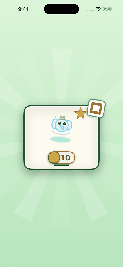 A level-complete celebration, with the elephant in its rook crown and a gold star.